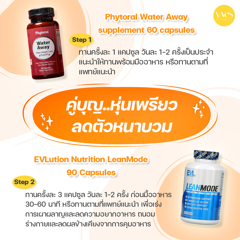 ใช้คู่กันหุ่นเพรียว Phytoral Water Away และ EVLution Nutrition LeanMode